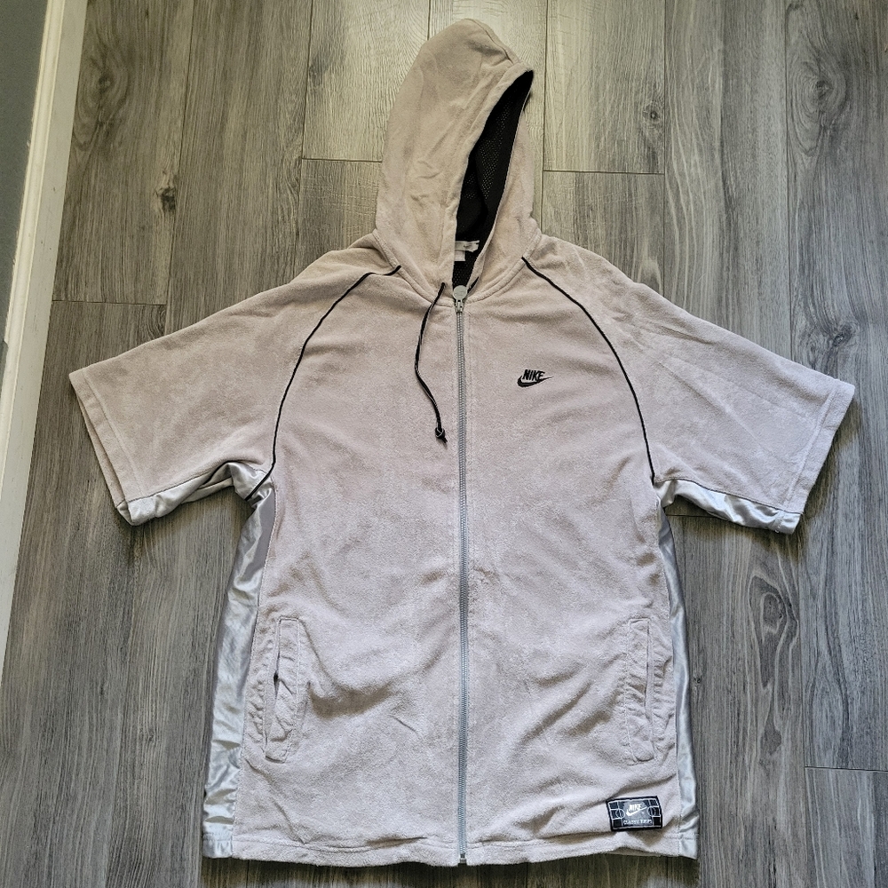 Nike Light Gray Hooded Jacket for Men
